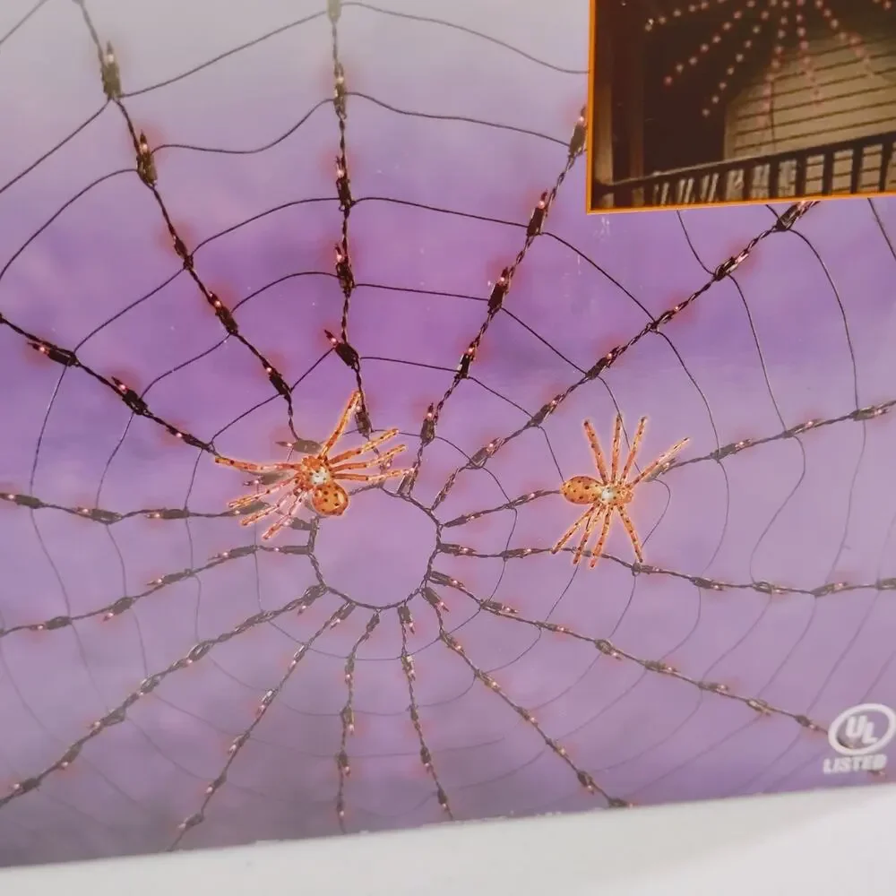 Sylvania Halloween Series 4' Spider Web Indoor Outdoor 150 String Lights NIB
